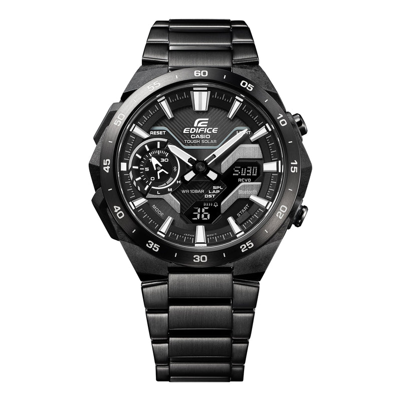 Casio Edifice Windflow DUO Motor Sport Black Stainless Steel Watch ECB2200DC-1A