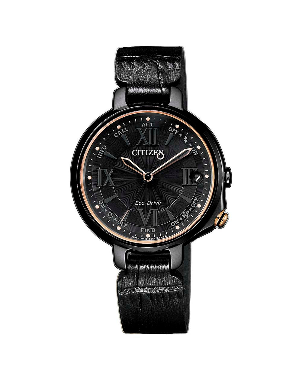 Citizen Eco-Drive 100th Anniversary Black Leather Strap Watch EE4055-17E
