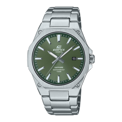 Casio Edifice 3-Hand Analog Green Dial Stainless Steel Watch EFRS108D-3A