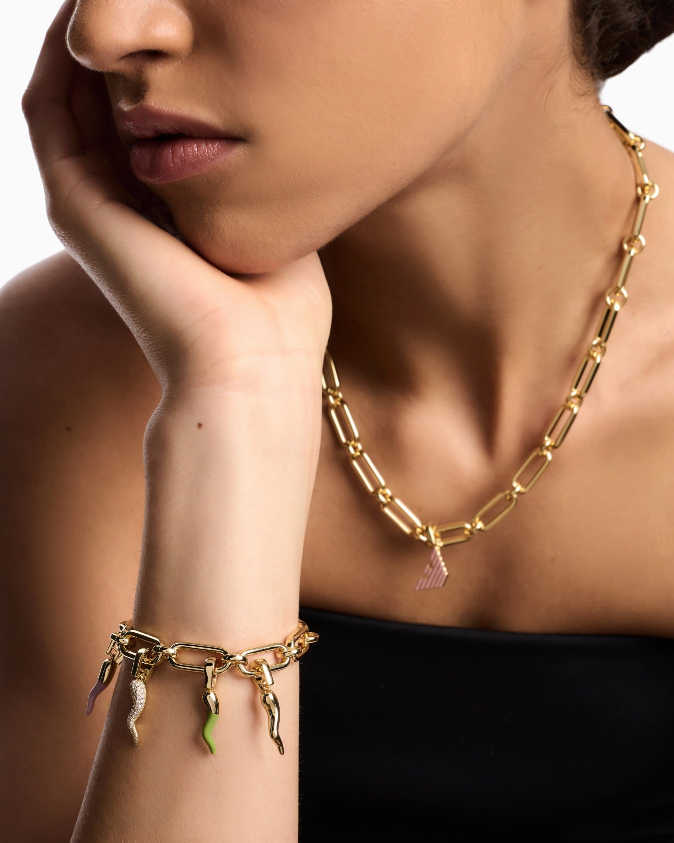 Emporio Armani Gold-Tone Eagle Logo Ladies Necklace EGS3210710