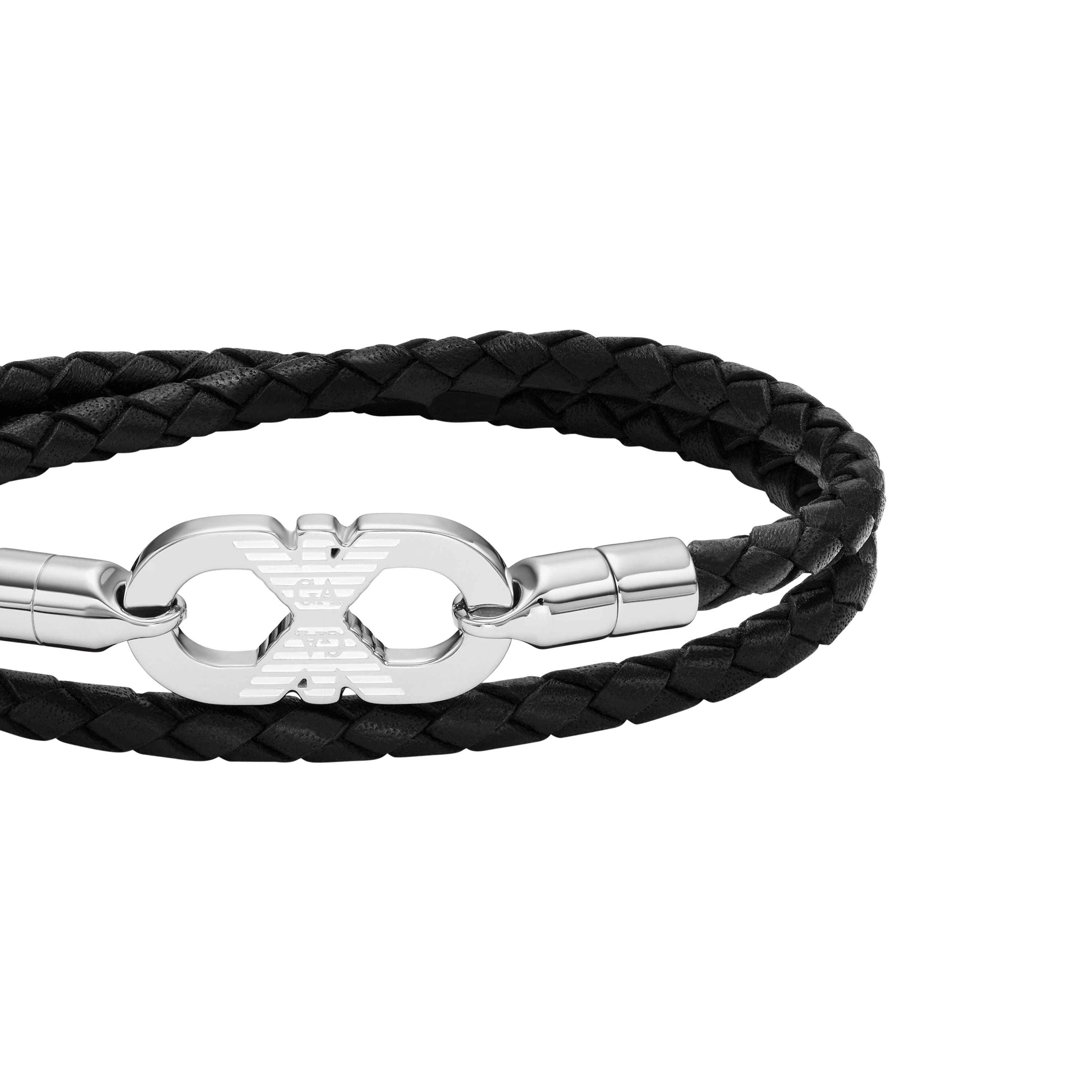 Emporio Armani Silver Black Men's Bracelet EGS3299040