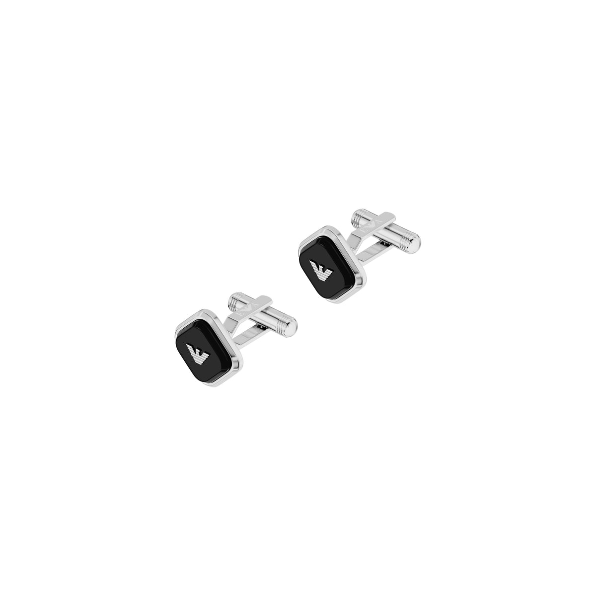 Emporio Armani Onyx Cufflinks EGS3385040 angled pair