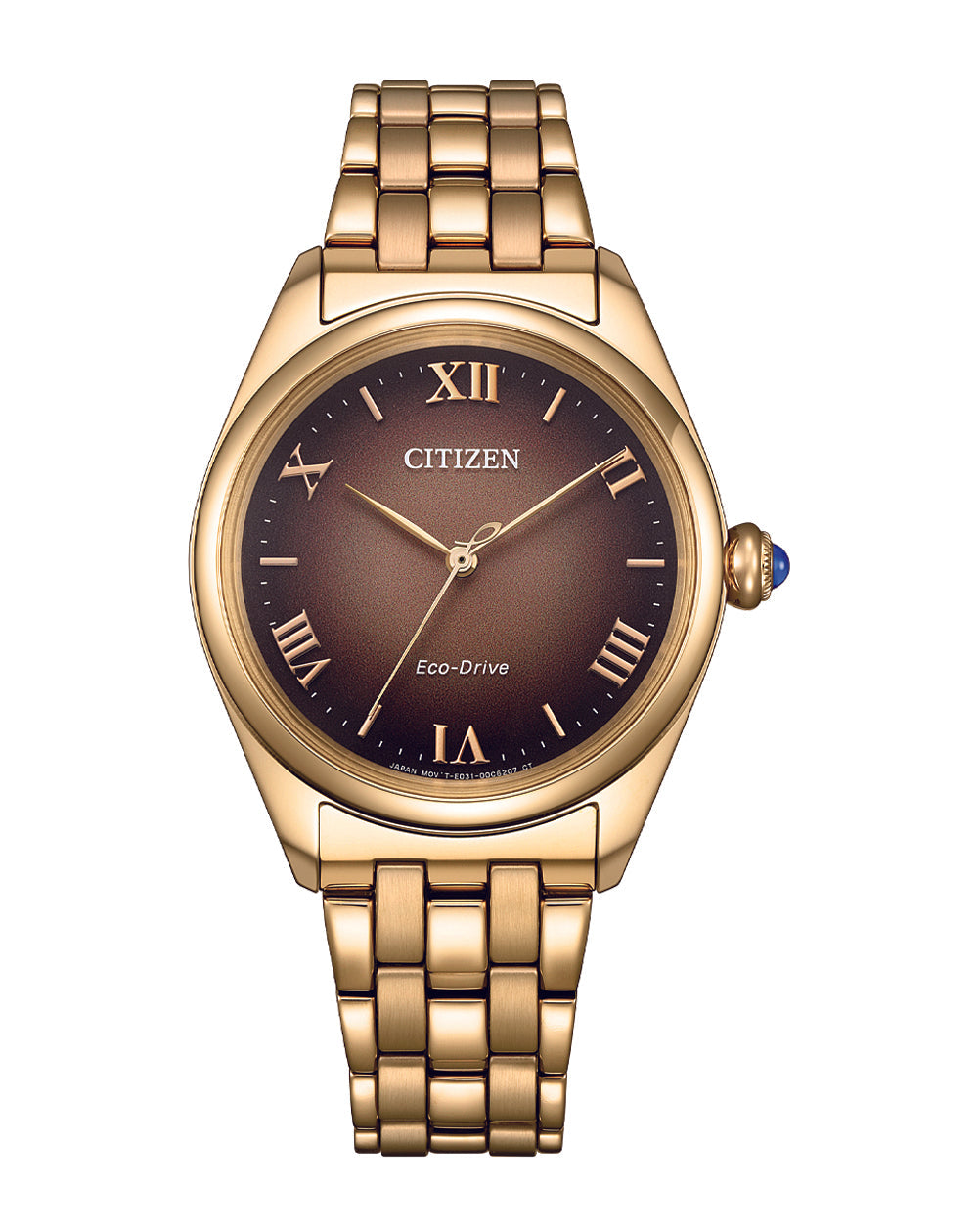 Citizen Eco-Drive Brown Dial Stainless Steel Watch EM1143-81Z