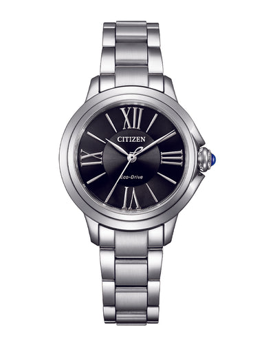 Citizen Eco-Drive L Ceci Steel Black Dial Watch EM1160-58E