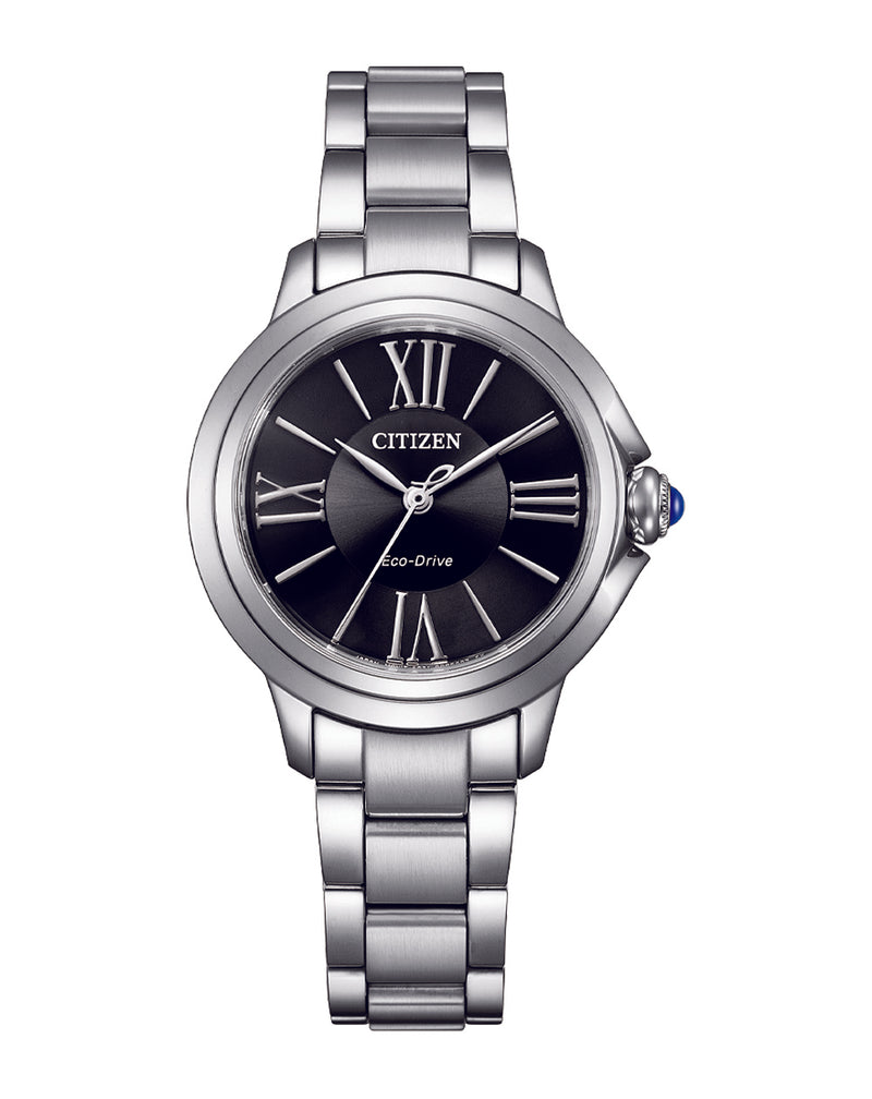 Citizen Eco-Drive L Ceci Steel Black Dial Watch EM1160-58E