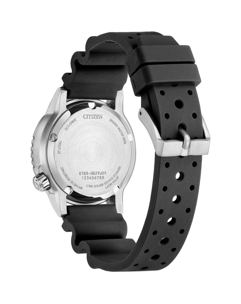 Citizen Eco-Dive Black Dial Polyurethane Strap Watch EO2020-08E