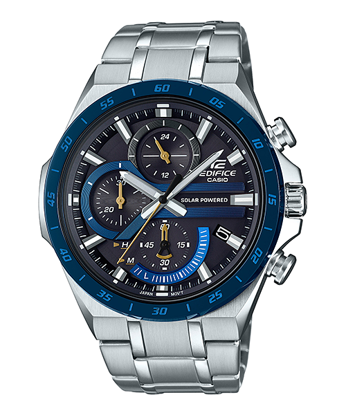 Casio Solar Powered Chronograph Silver Stainless Steel Watch EQS920DB-2A