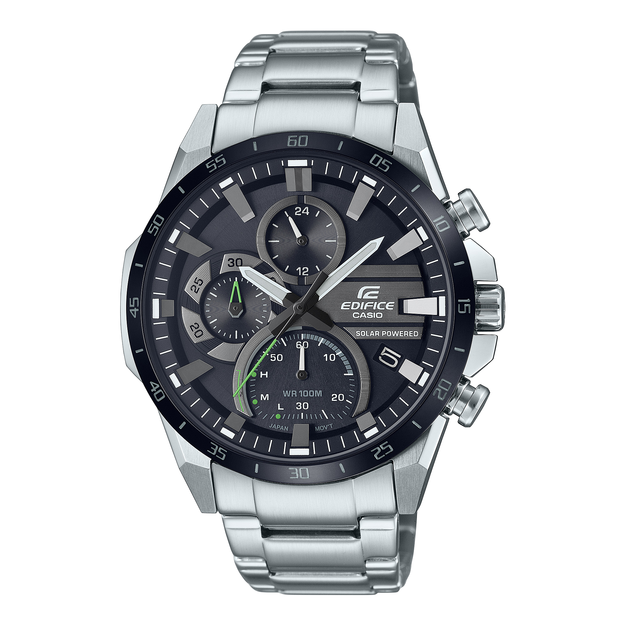 Casio Solar Powered Chronograph Silver Stainless Steel Watch EQS940DB-1A