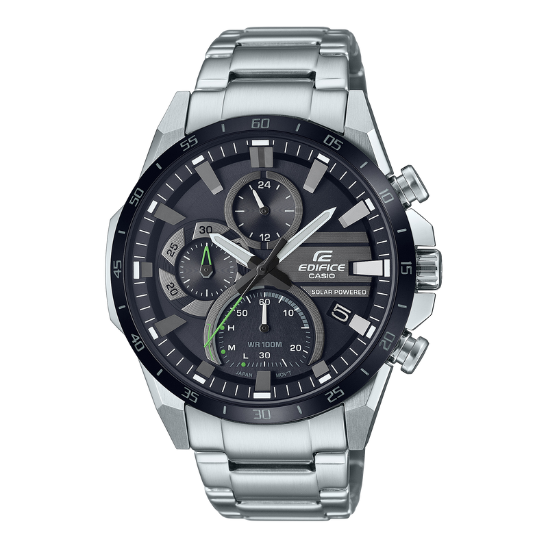 Casio Solar Powered Chronograph Silver Stainless Steel Watch EQS940DB-1A