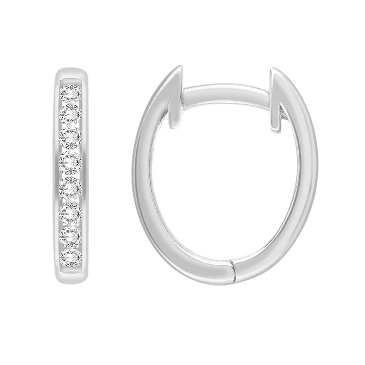 0.25ct Diamond Huggie Earrings in 9K White Gold