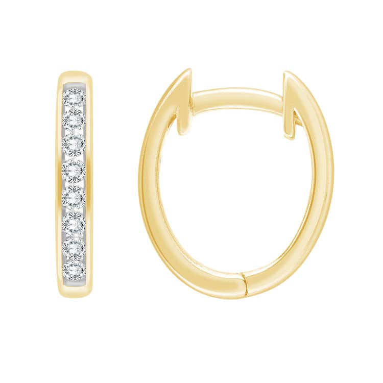 0.25ct Diamond Huggie Earrings in 9K Yellow Gold