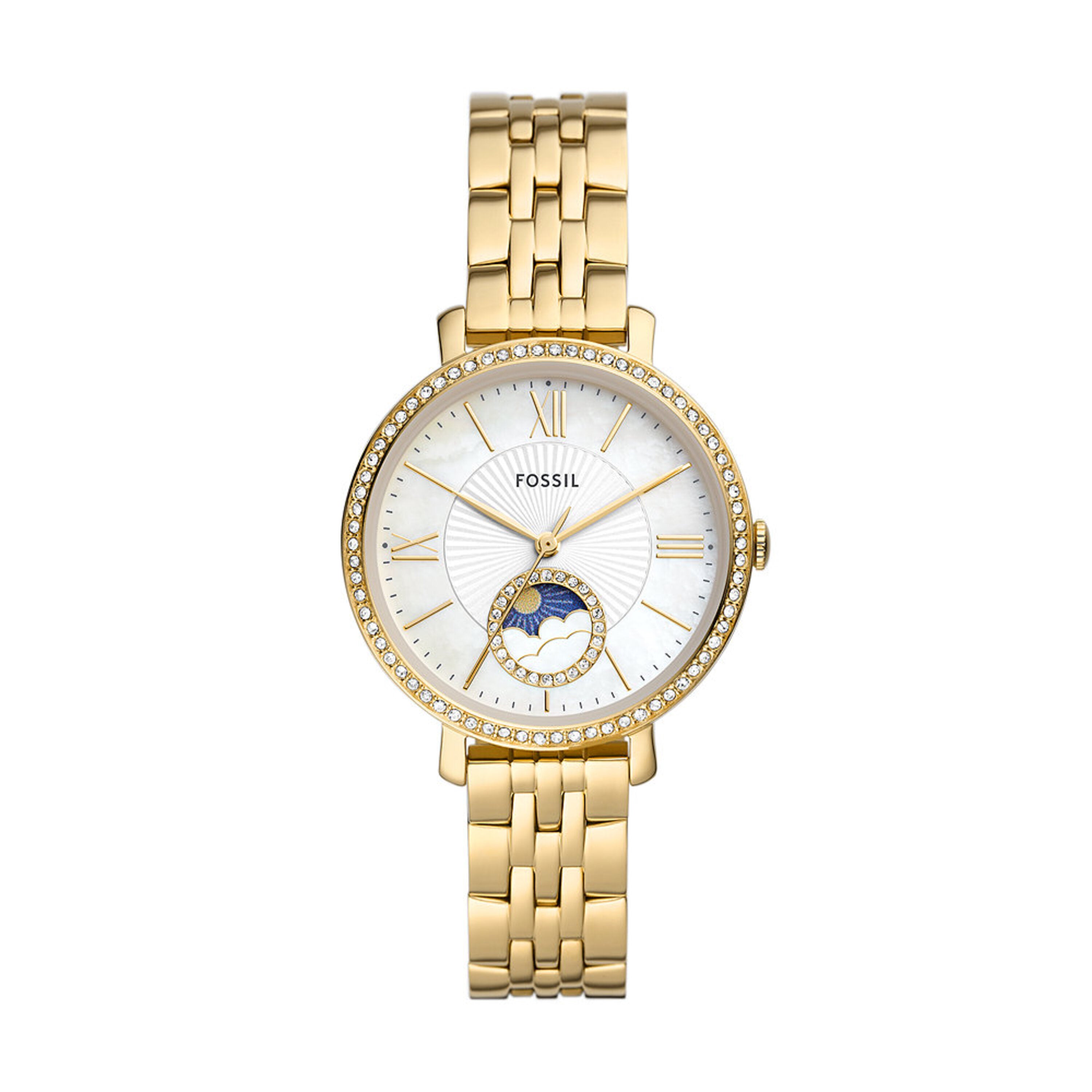 Fossil Jacqueline Sun Moon Multifunction Gold Stainless Steel Watch ES5167