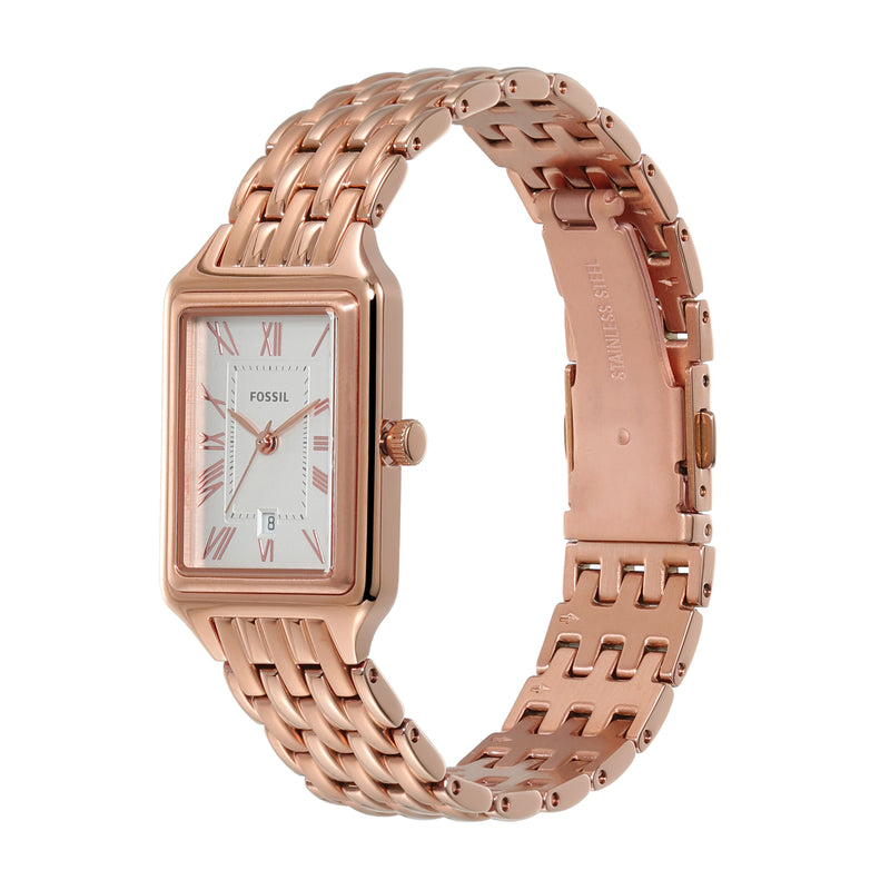 Raquel Rose Gold-Tone Stainless Steel Watch with Date by Fossil - ES5271