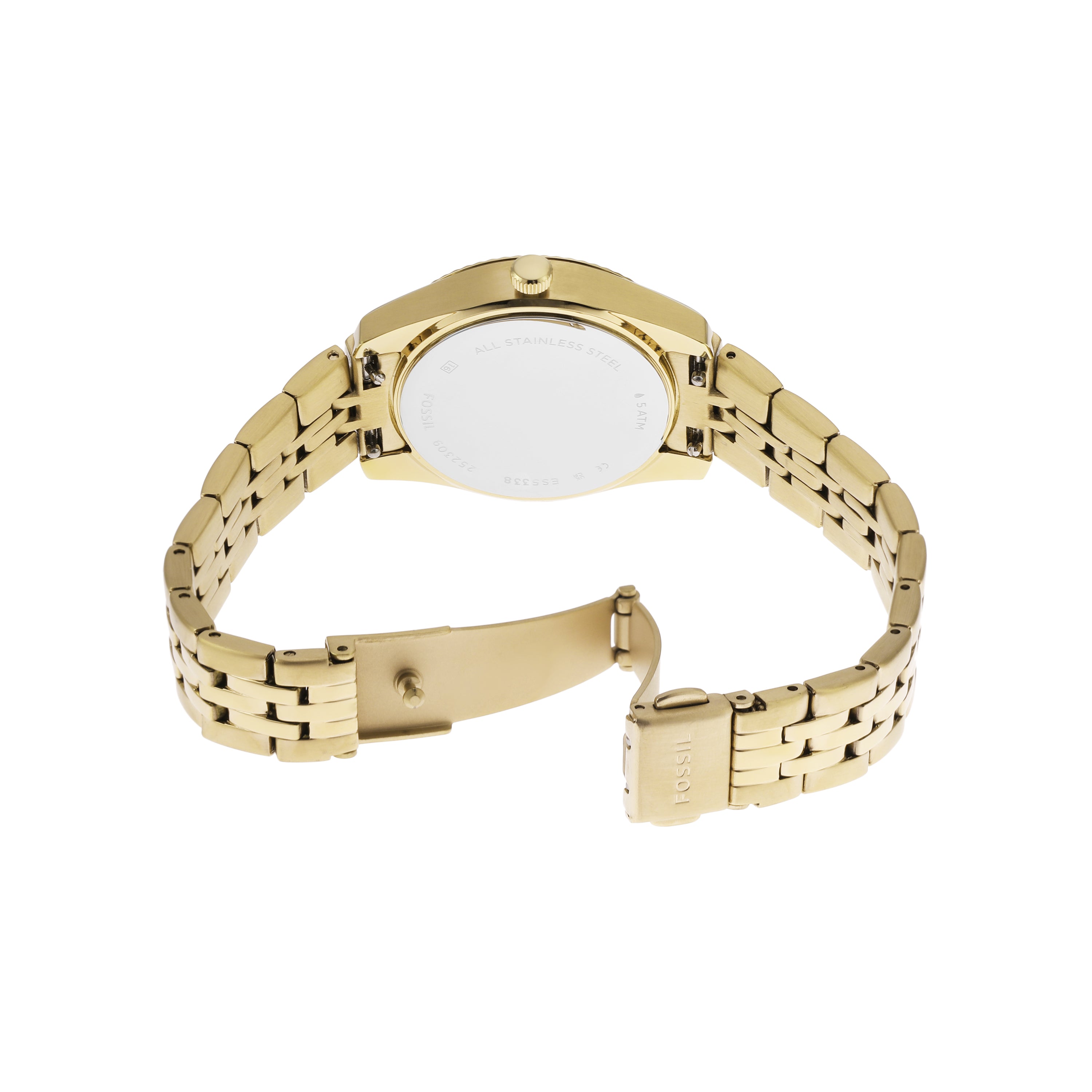 Fossil Scarlette Three-Hand Gold Dial Gold Stainless Steel Watch ES5338