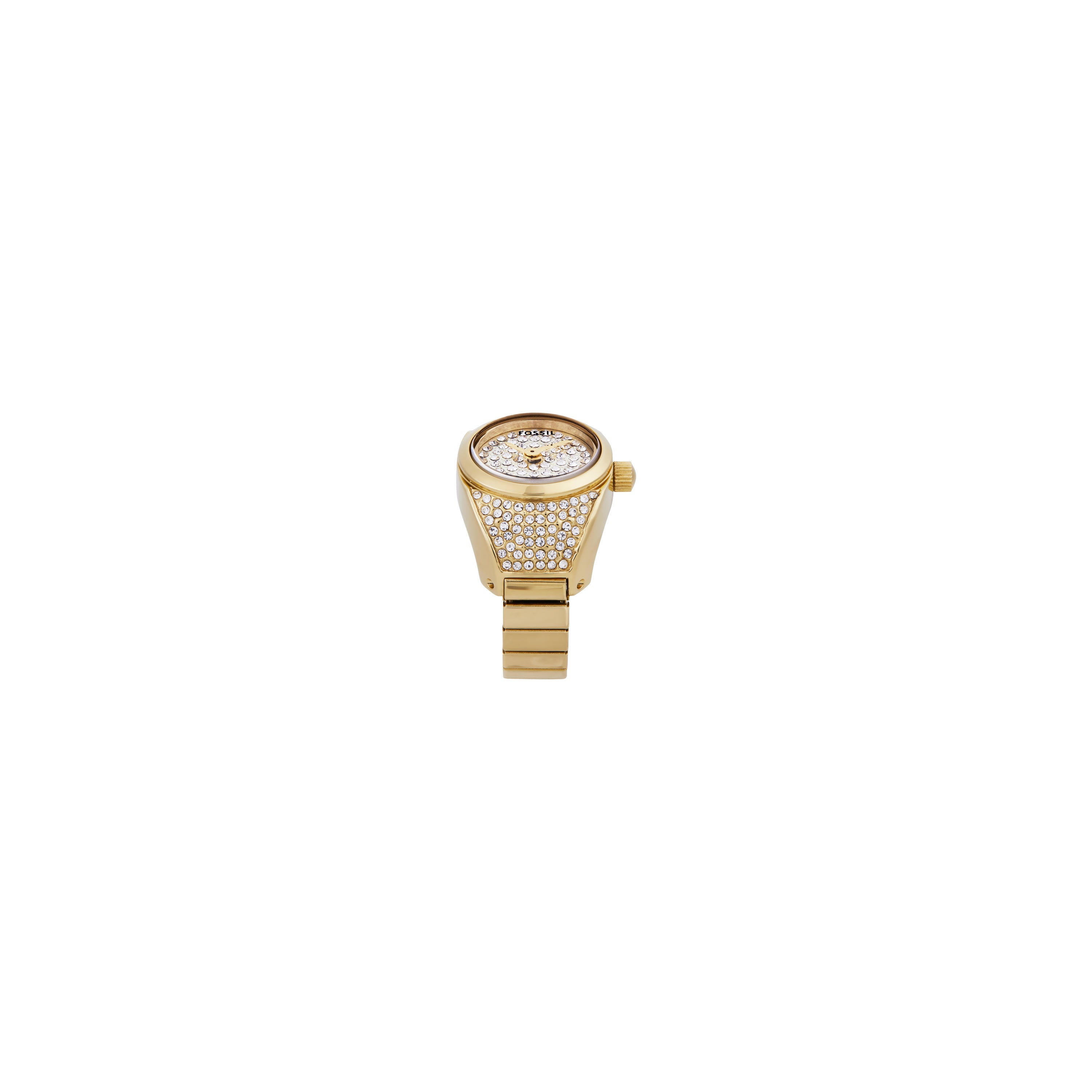 Fossil Gold Tone Stainless Steel Gold Dial Watch Ring ES5392