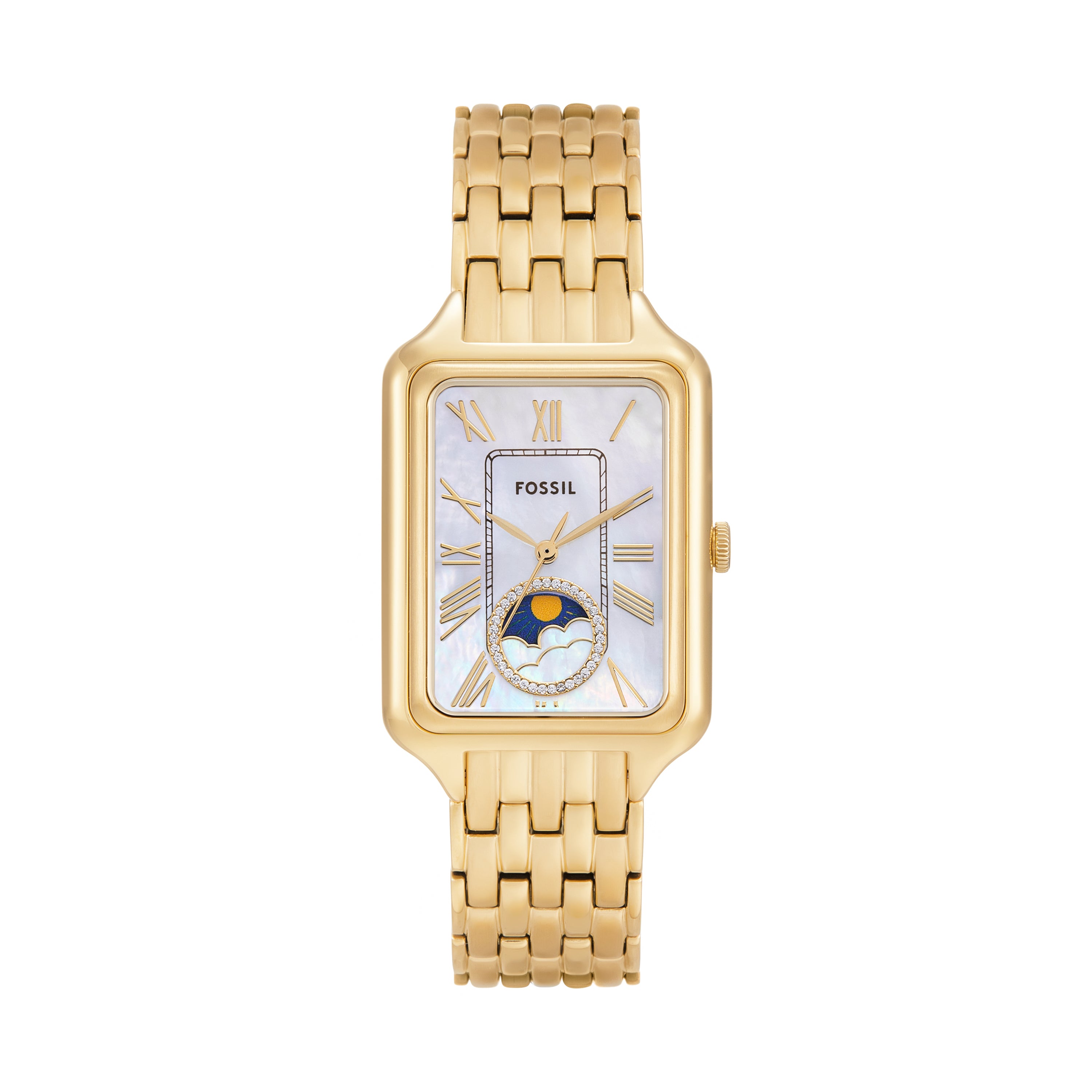 Fossil Raquel Sun Moon Multifunction Gold Stainless Steel Watch ES5398