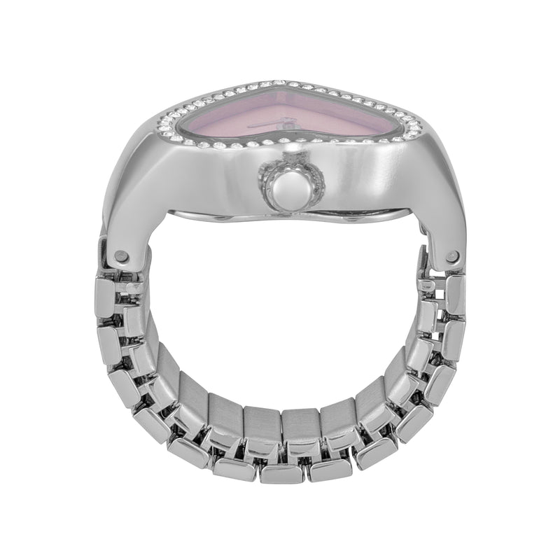 Fossil Two-Hand Silver Stainless Steel Ring Watch ES5408