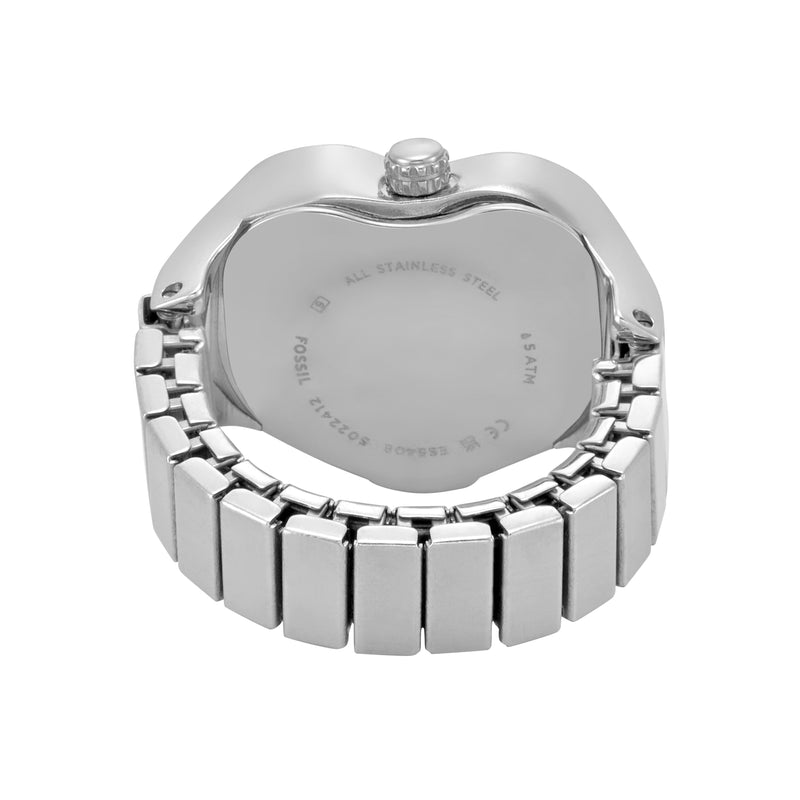 Fossil Two-Hand Silver Stainless Steel Ring Watch ES5408