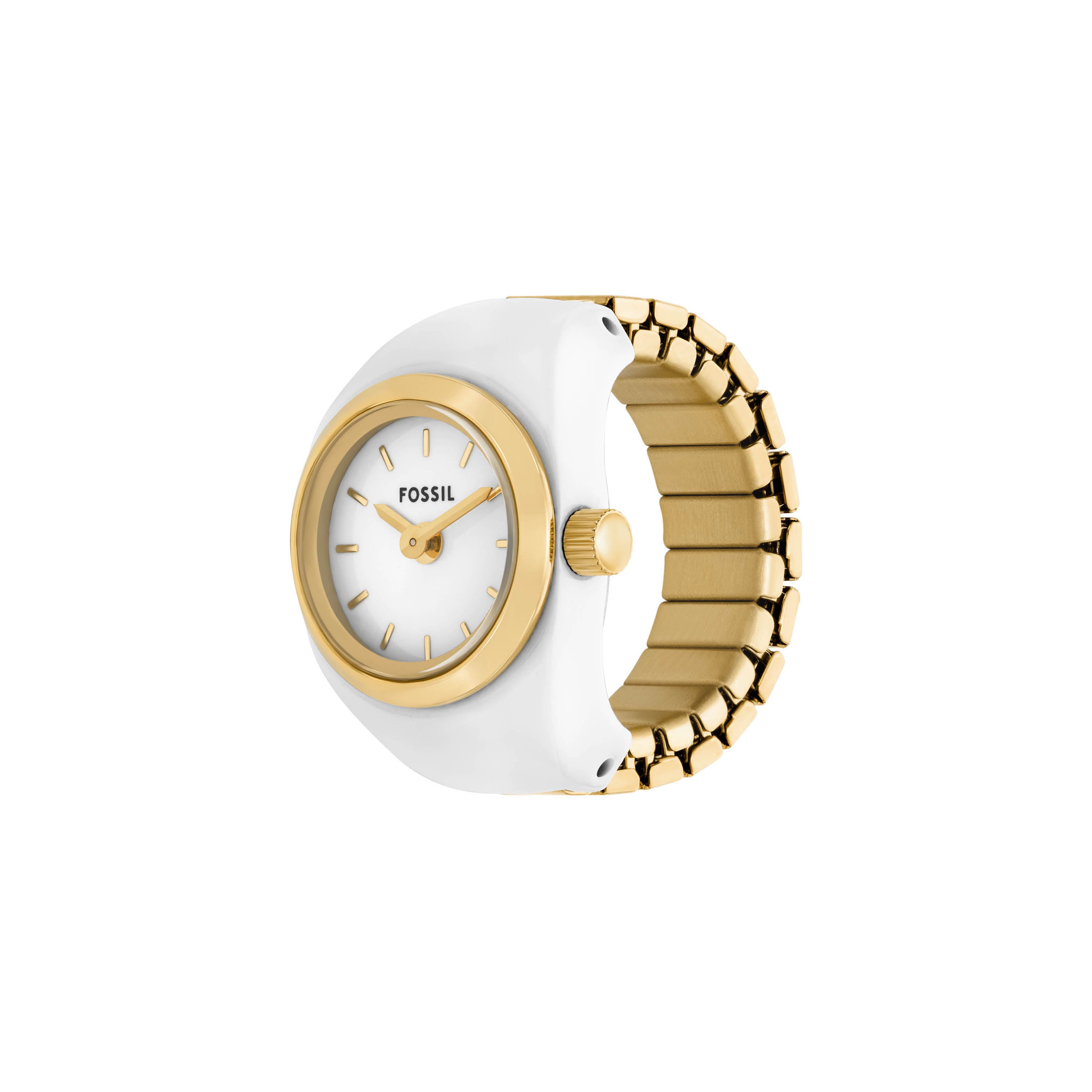 Fossil Two-Hand Gold Stainless Steel Ring Watch ES5412