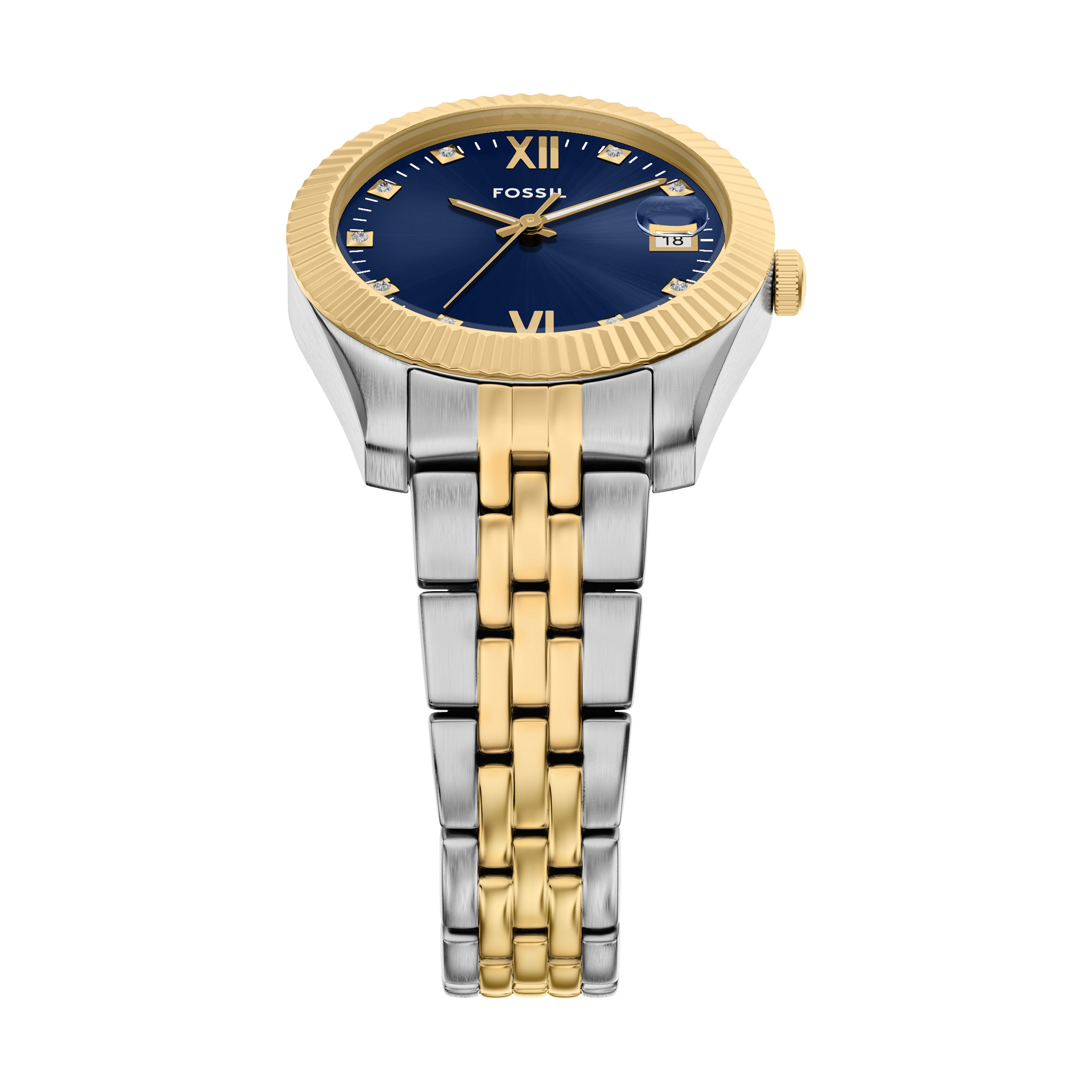 Fossil Scarlette Three Hand Two Tone Stainless Steel Watch ES5443