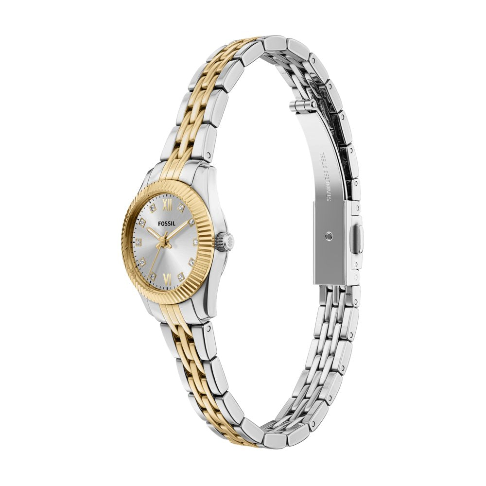 Fossil Scarlette Mini Three-Hand Two-Tone Stainless Steel Women's Watch ES5473