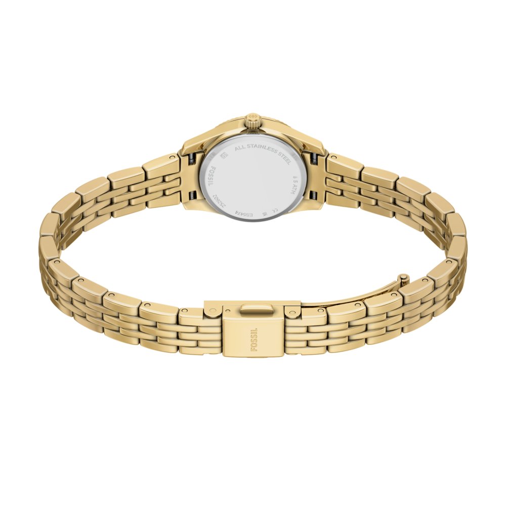 Fossil Scarlette Mini Three-Hand Gold-Tone Stainless Steel Women's Watch ES5474