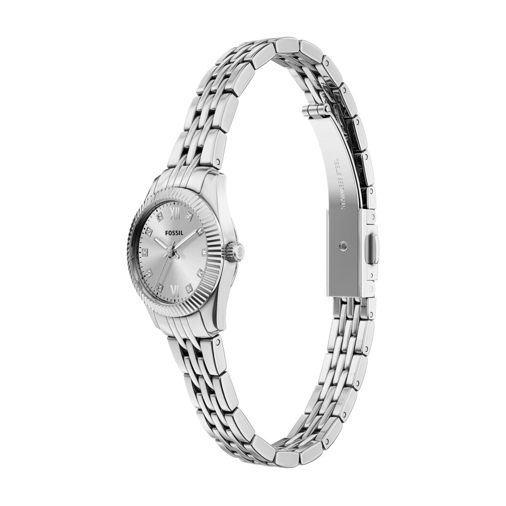 Fossil Scarlette Mini Three-Hand Silver Stainless Steel Women's Watch ES5475