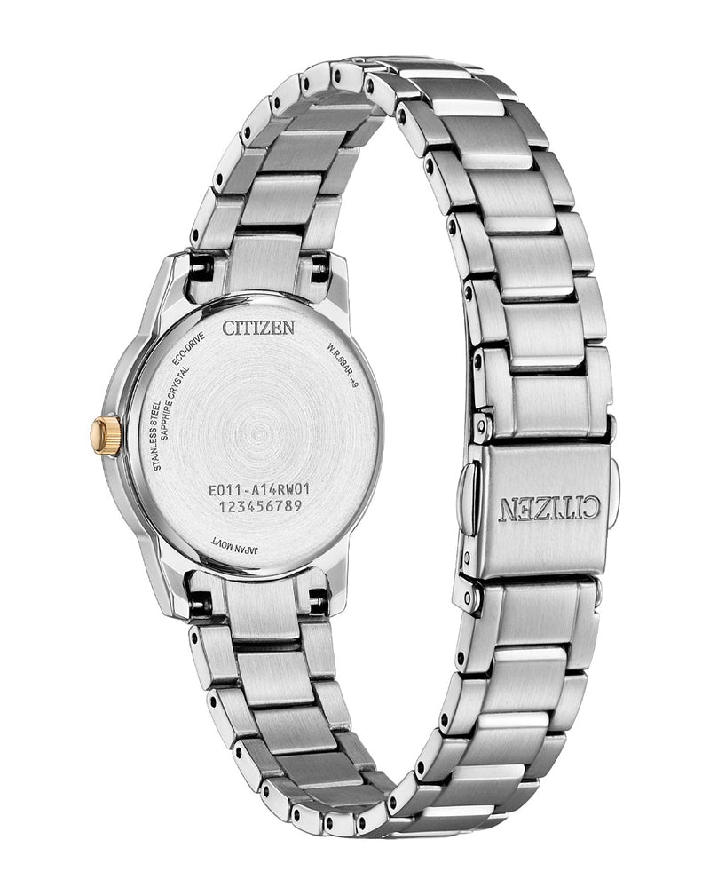 Citizen Eco-Drive Black Dial Stainless Steel Watch EW2317-76E