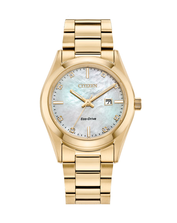 Citizen Eco-Drive Stainless Steel Mother of Pearl Dial Watch EW2702- 59D