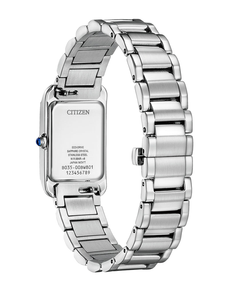Citizen Eco-Drive L White Dial Stainless Steel Watch EW5620-55A