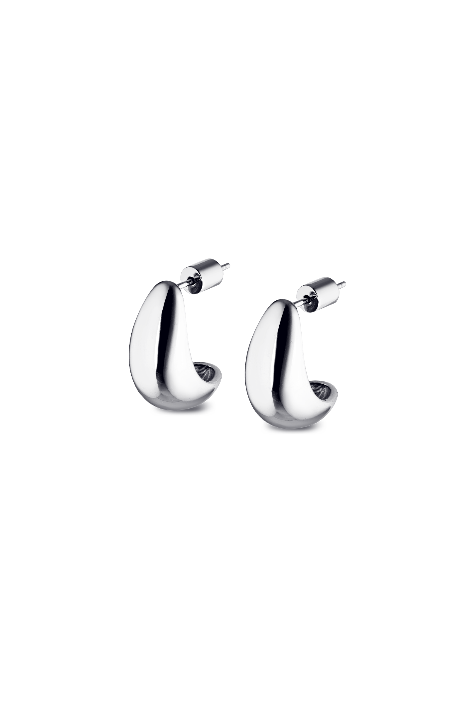 Cendré Enna silver teardrop earrings on a white background