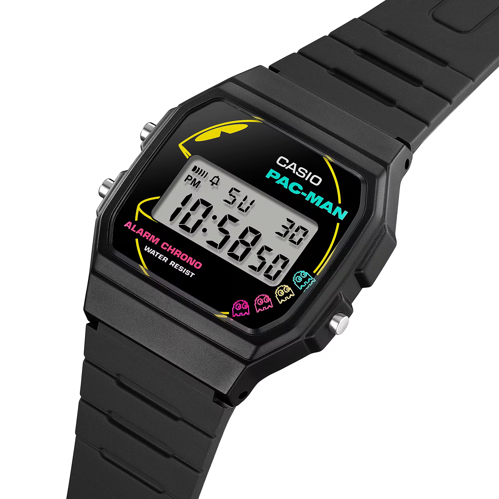 Casio x Pac man Collab Classic Digital Black Resin Band Watch F91WPC-1A