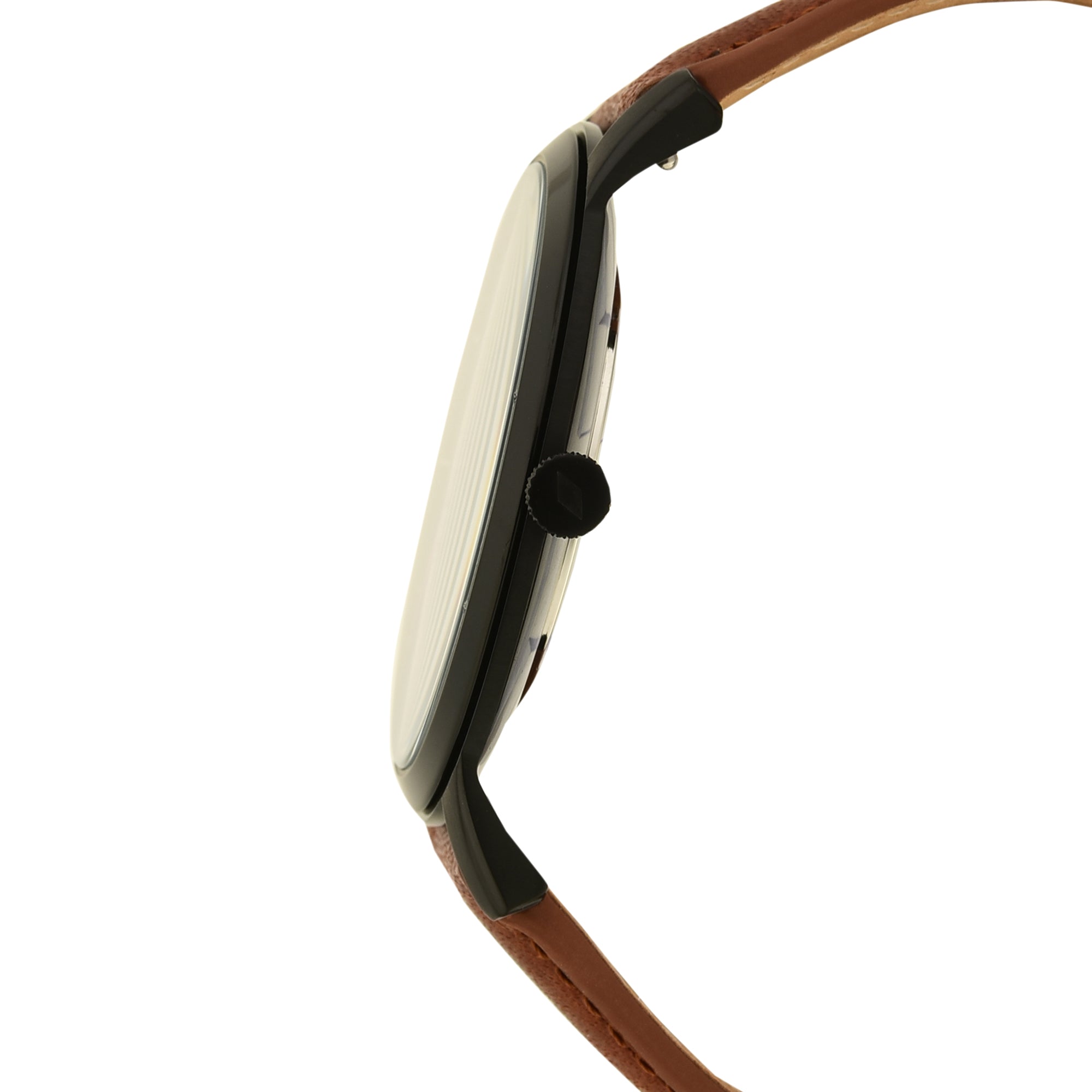 Fossil Minimalist Black Dial Slim Light Brown Band Leather Watch FS5305