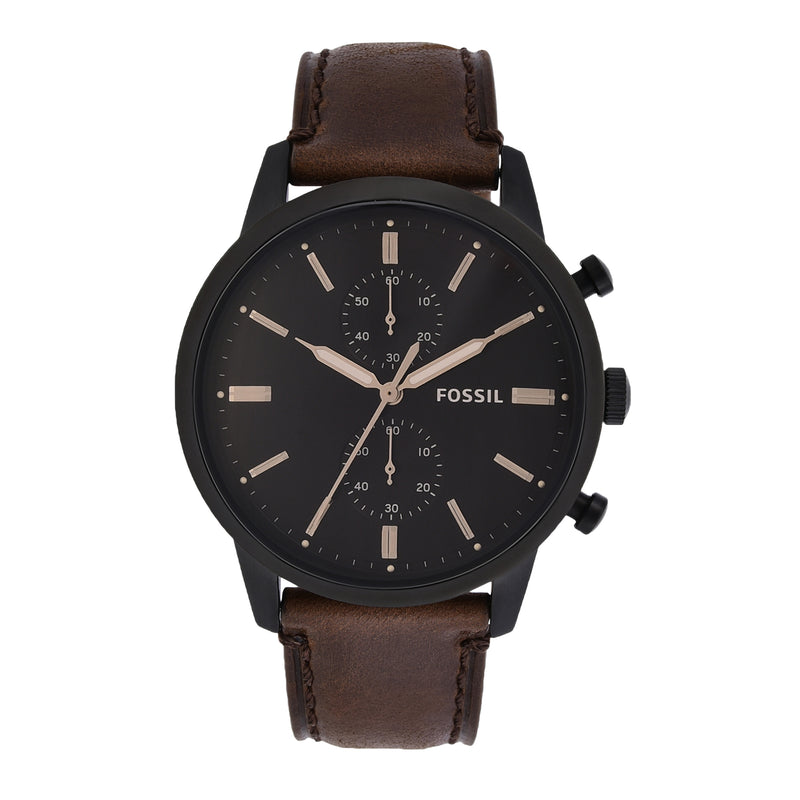 Fossil Townsman Chronograph with Brown Leather Strap Mens Watch FS5437