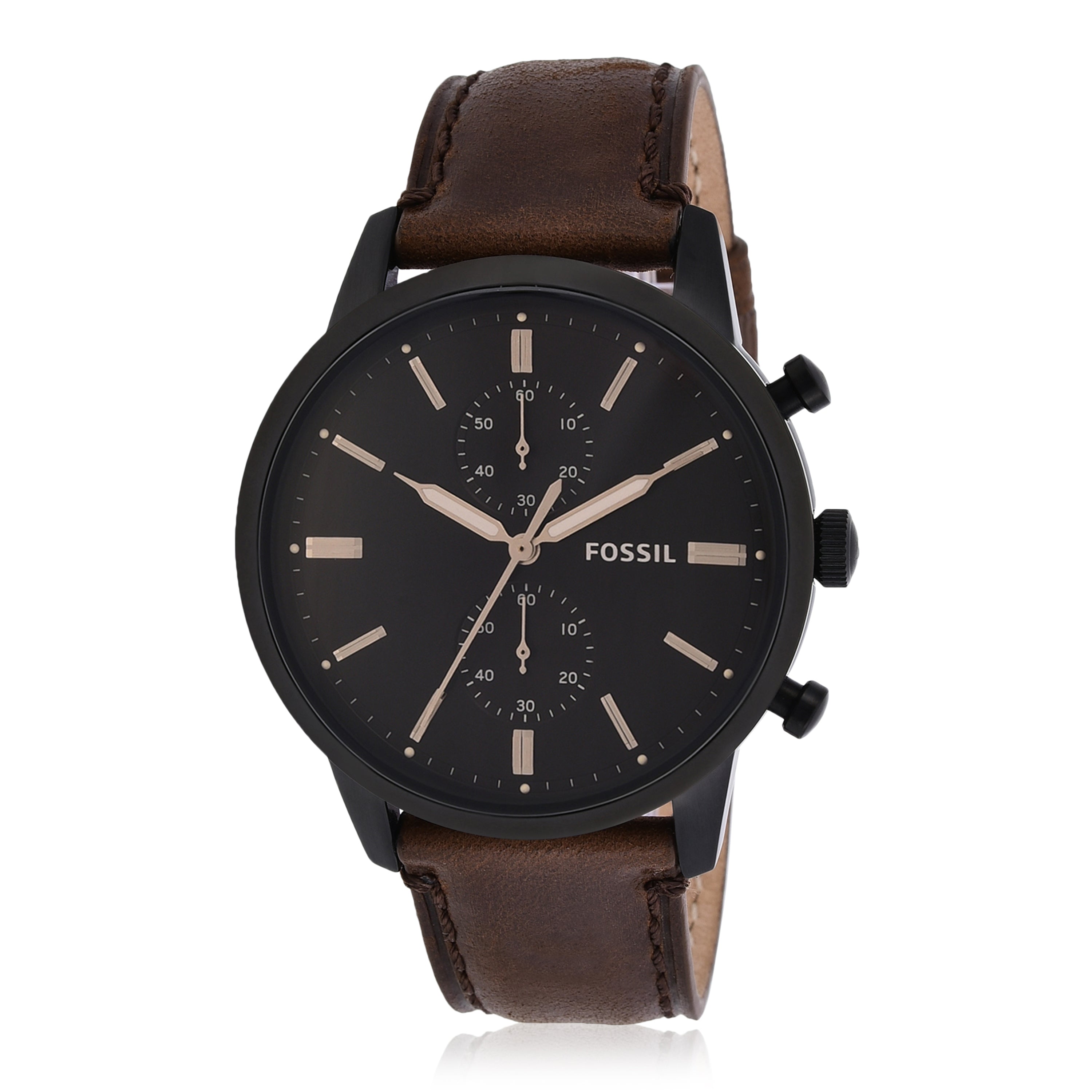 Fossil Townsman Chronograph with Brown Leather Strap Mens Watch FS5437
