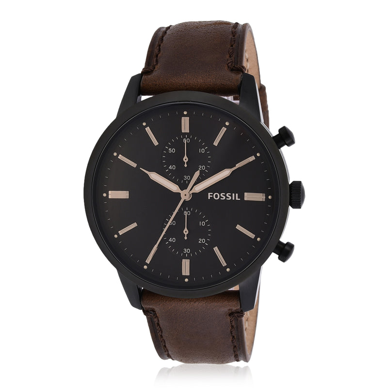 Fossil Townsman Chronograph with Brown Leather Strap Mens Watch FS5437