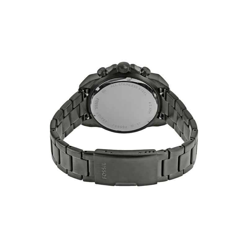 Fossil Bronson Chronograph Stainless Steel Black Dial Mens Watch FS5852