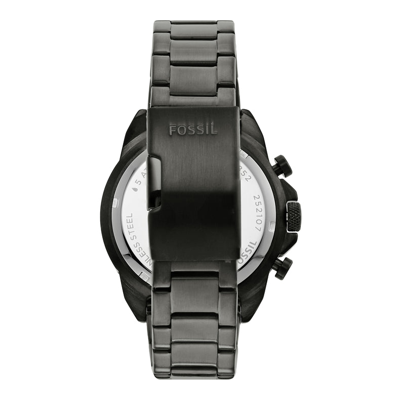 Fossil Bronson Chronograph Stainless Steel Black Dial Mens Watch FS5852