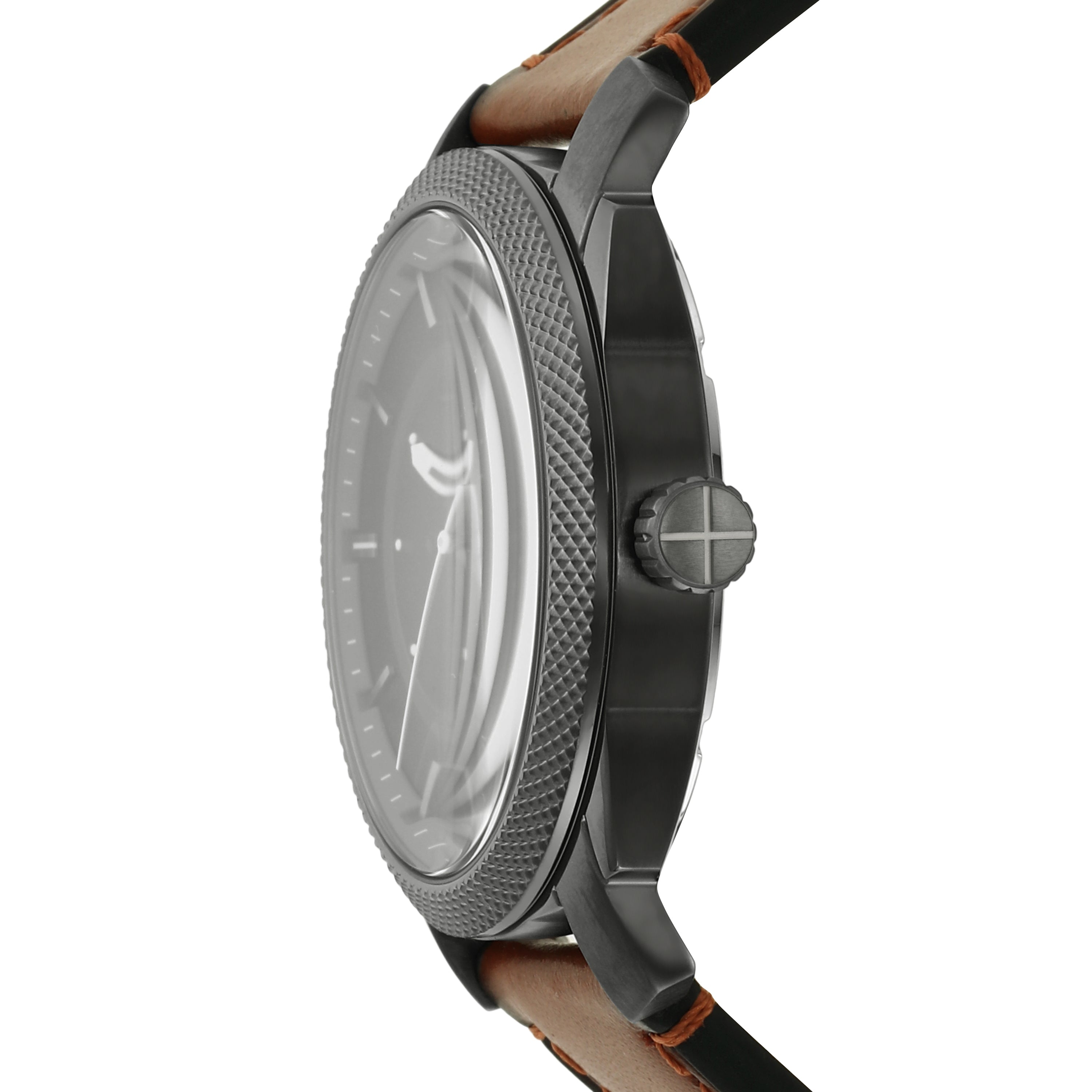 Fossil Timeless Elegance: Fossil Machine Brown Leather Date Watch FS5900