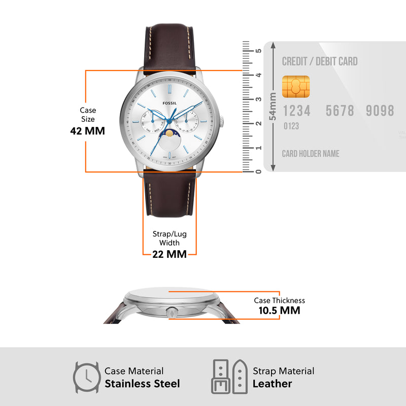 Fossil Neutra Minimalist Moonphase Sunday Dail Men's Watch FS5905