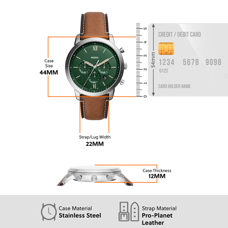 Fossil Neutra Chronograph Watch with Tan LiteHide Leather Band FS5963