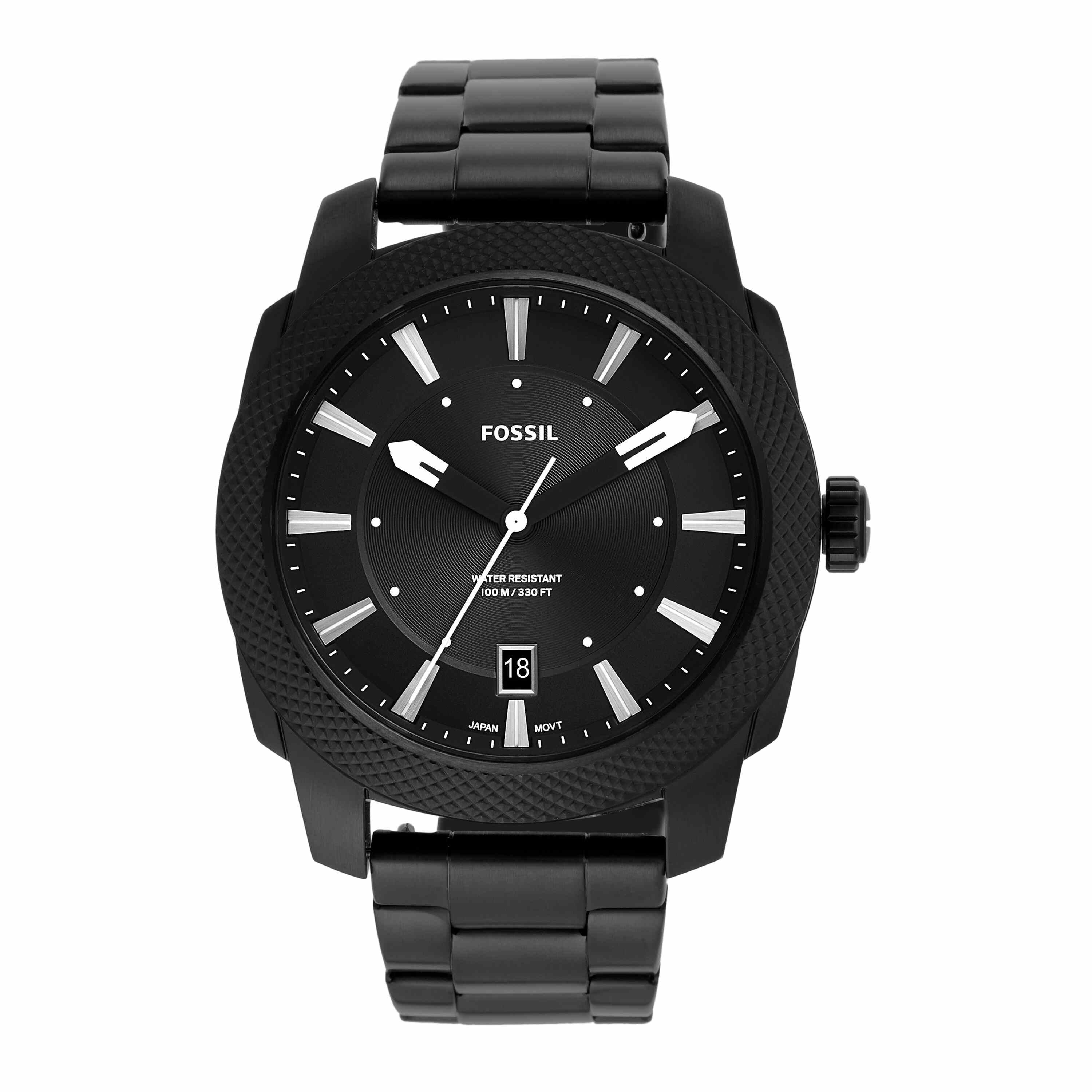 Fossil Machine Black Dial Stainless Steel Watch FS5971