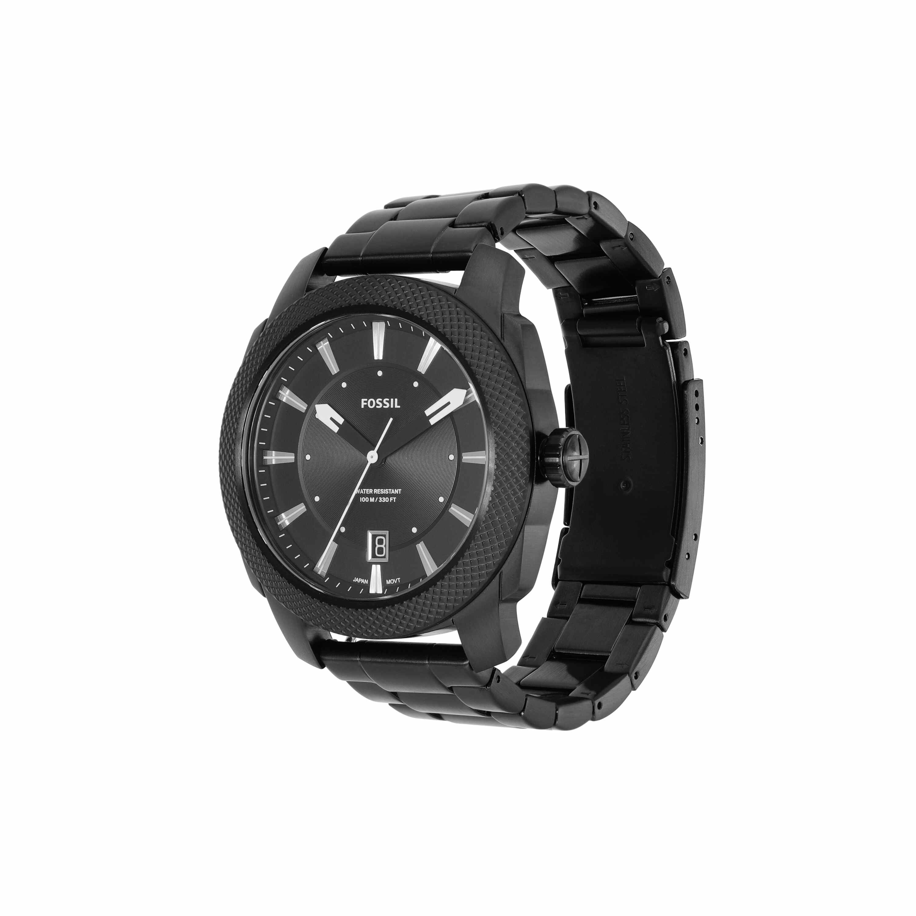 Fossil Machine Black Dial Stainless Steel Watch FS5971