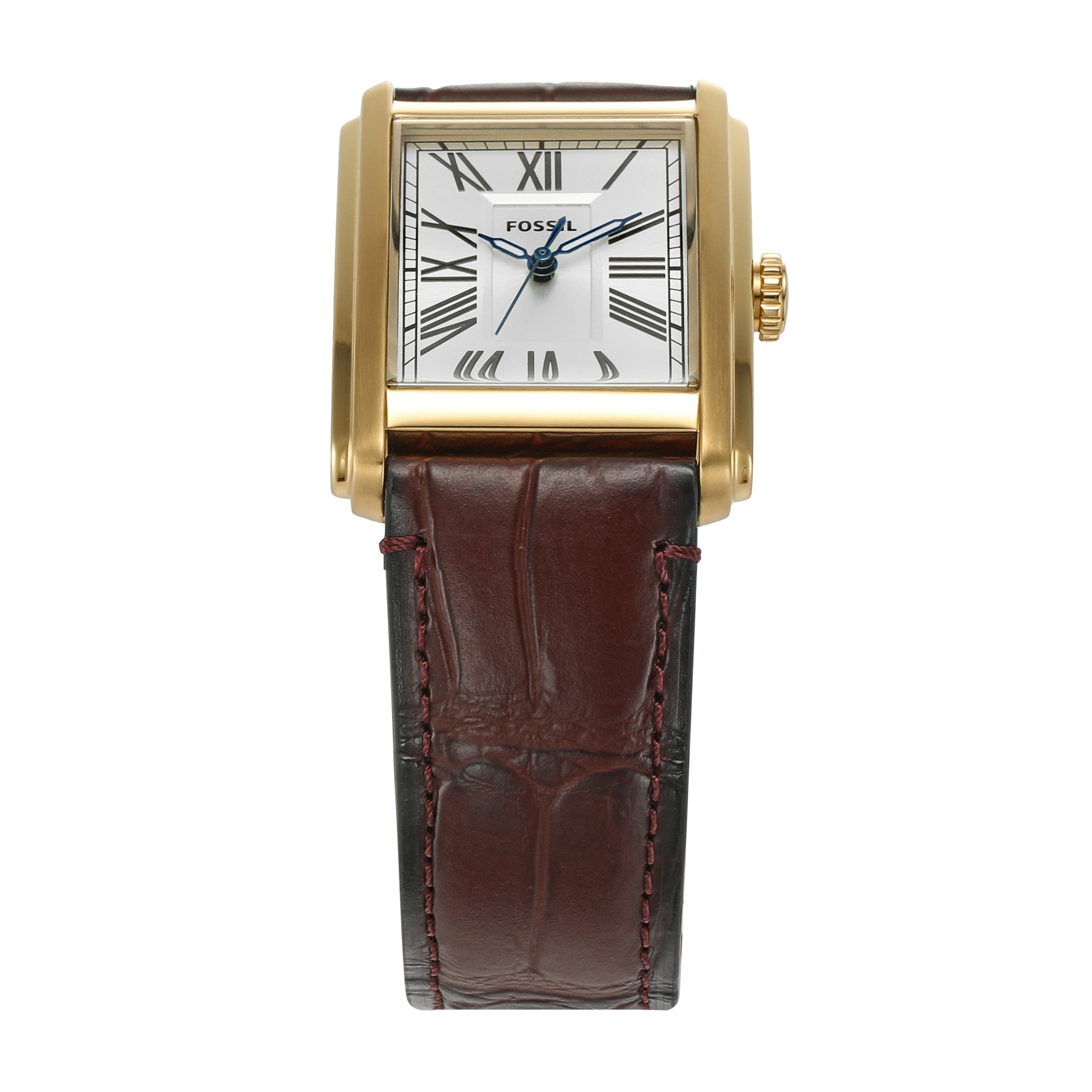 Fossil Carraway Three-Hand Brown Croco Leather Watch FS6011