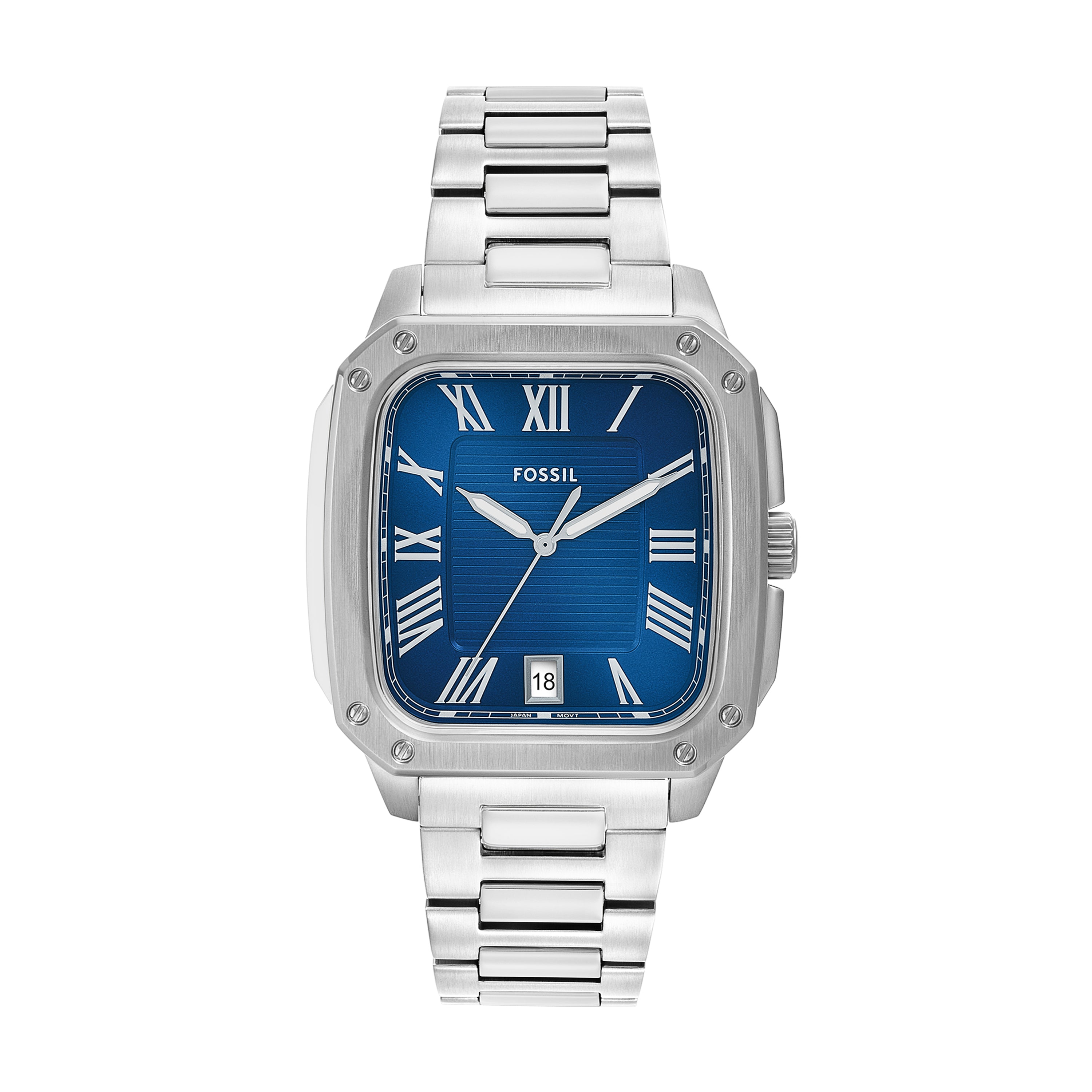 Fossil Crosby Three-Hand Blue Dial Stainless Steel Watch FS6121