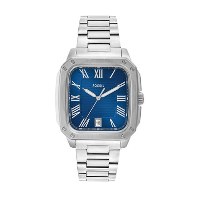Fossil Crosby Three-Hand Blue Dial Stainless Steel Watch FS6121