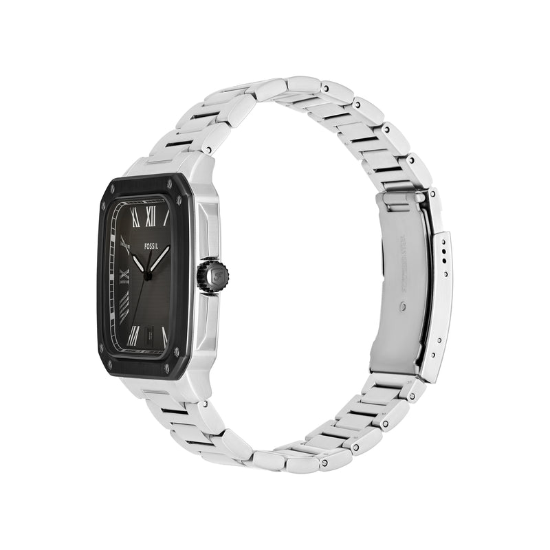 Fossil Crosby Three-Hand Grey Dial Stainless Steel Watch FS6122