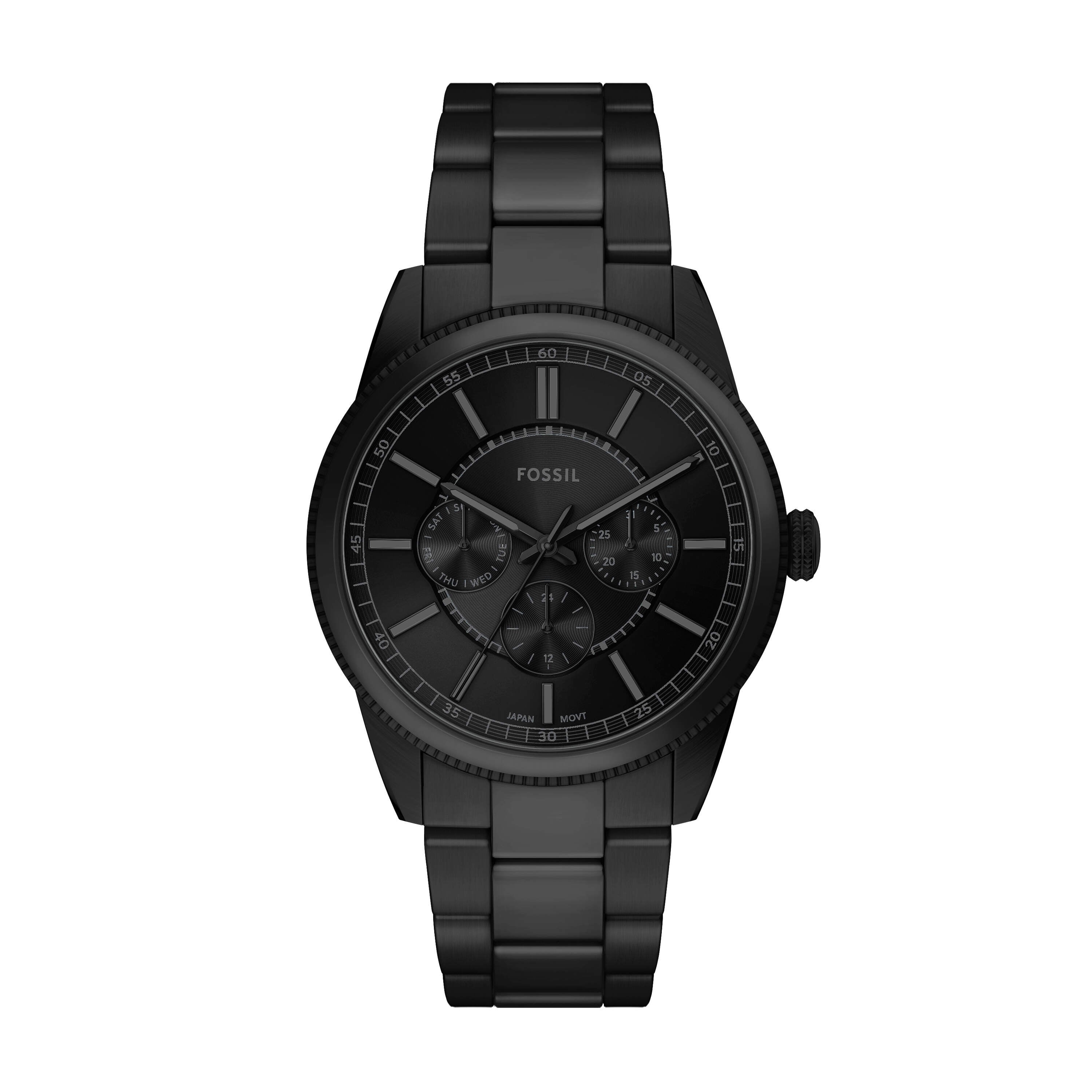 Fossil Pearson Multifunction Black Stainless Steel Black Dial Watch FS6135