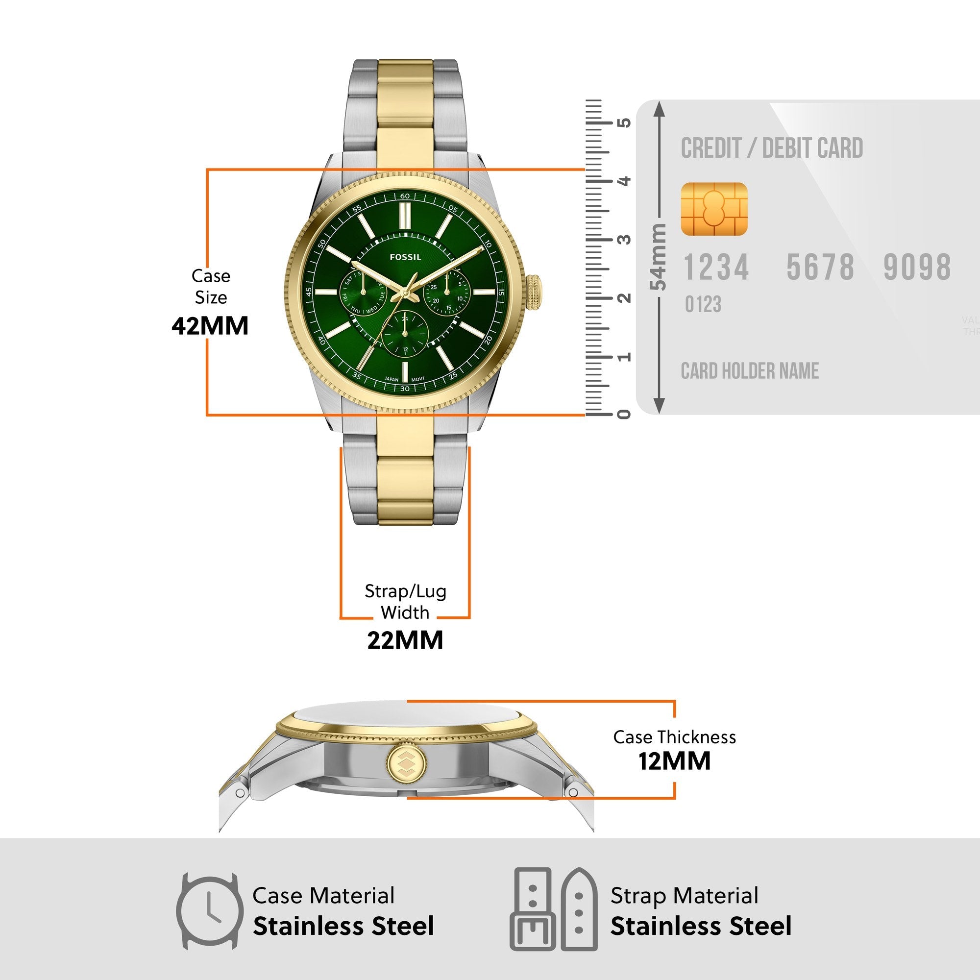 Fossil men's watch, green dial (view 8)