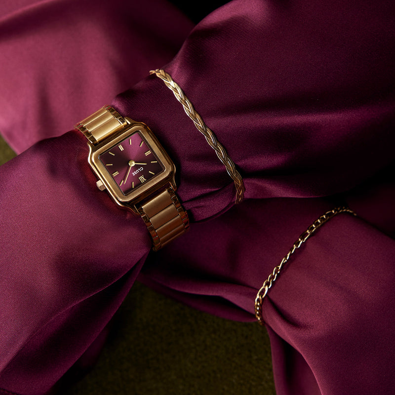 CLUSE Gracieuse Petite Gold Dark Cherry Dial Watch CW11812